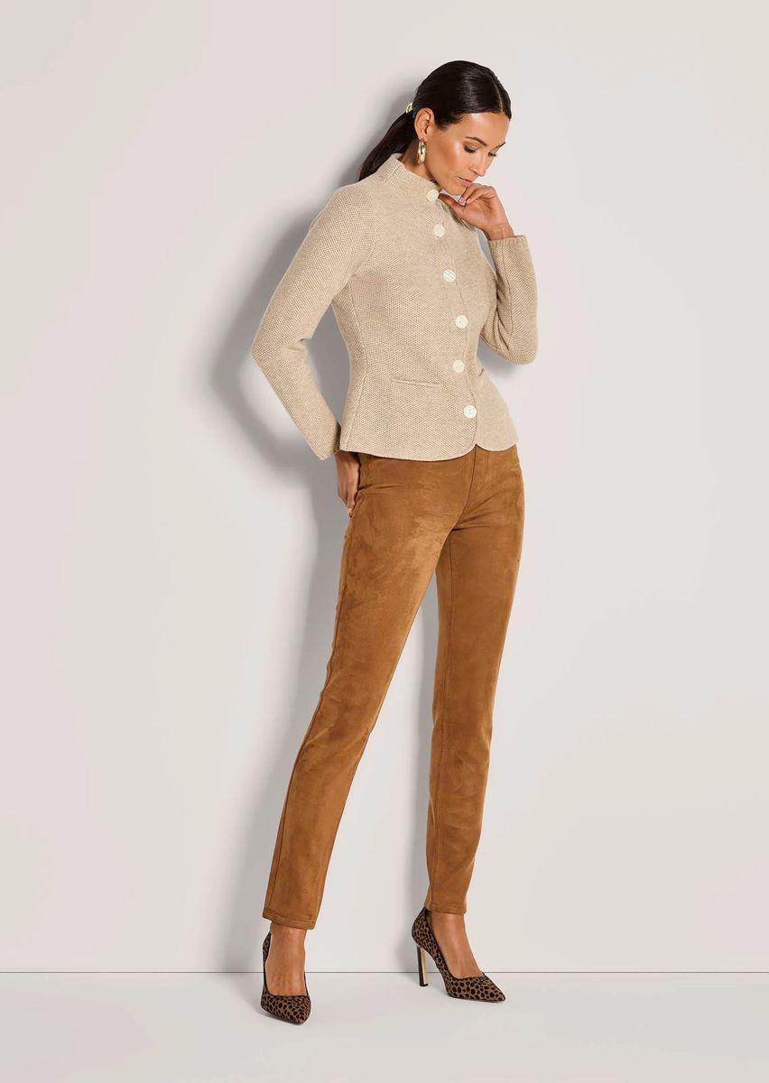 Strukturierter Strickblazer mit Wabenoptik