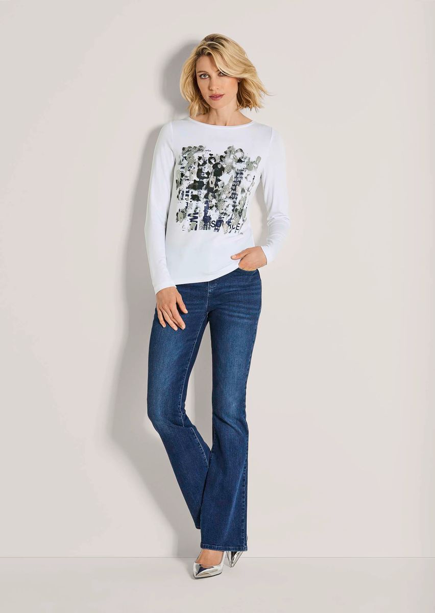 Langarmshirt mit künstlerischem Print