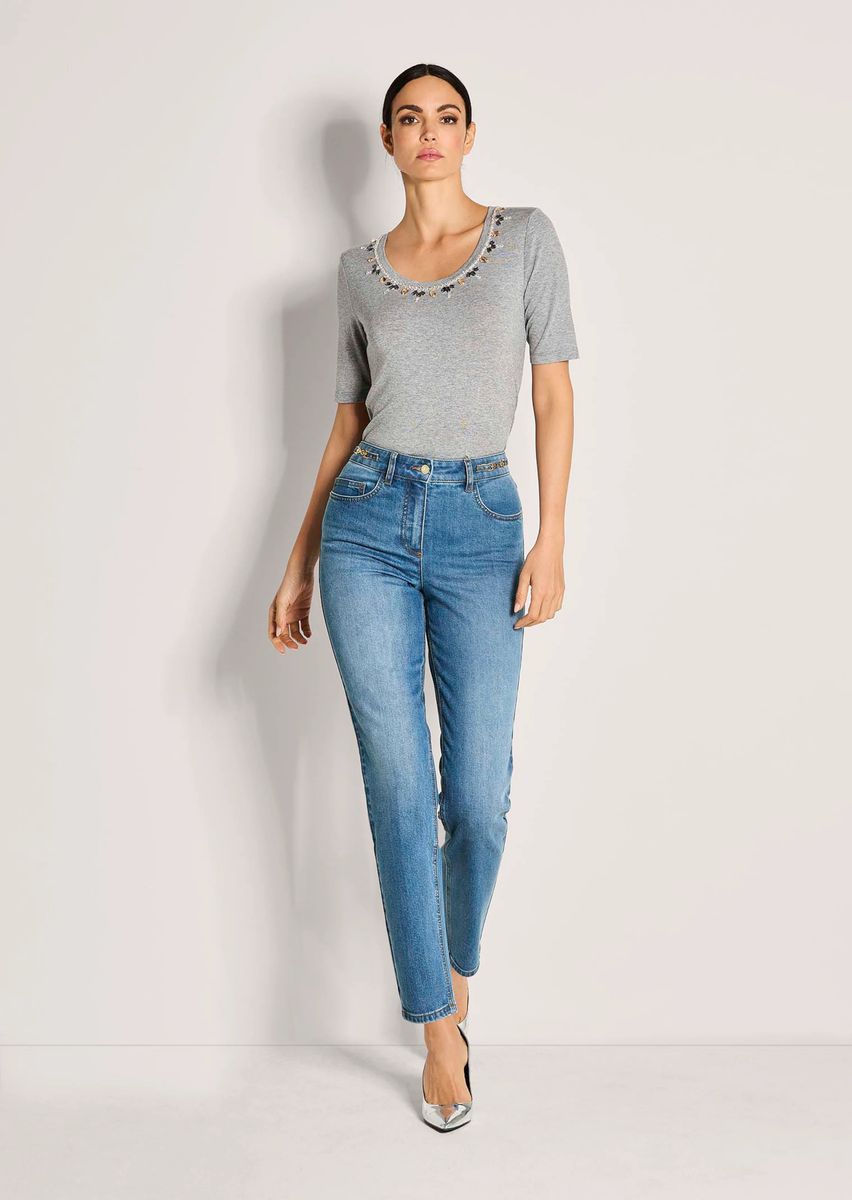 Schmale Five-Pocket Denim-Jeans