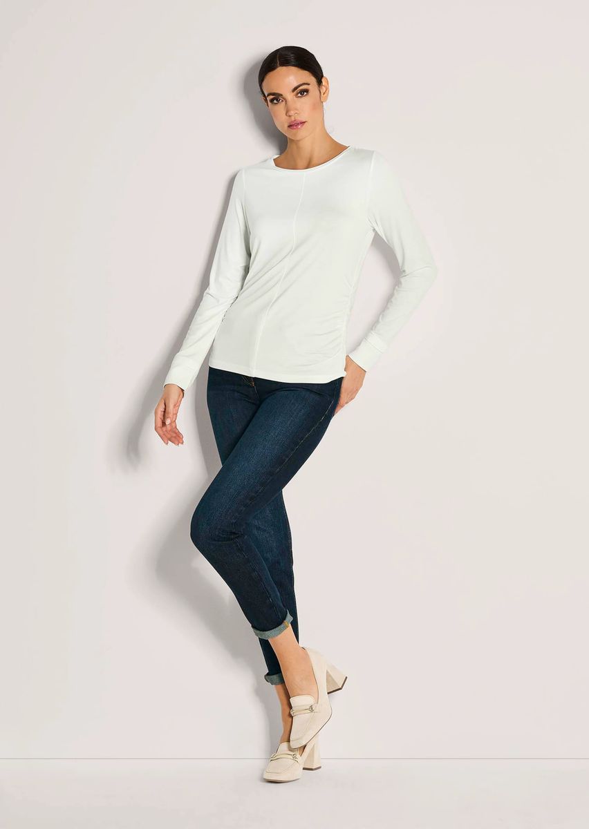 Langarmshirt mit seitlicher Raffung