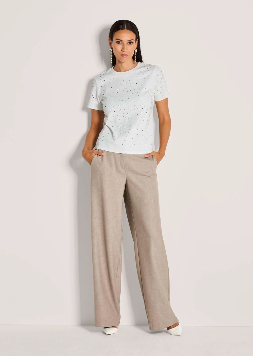 Glitzerndes Rundhals-Shirt mit Strass