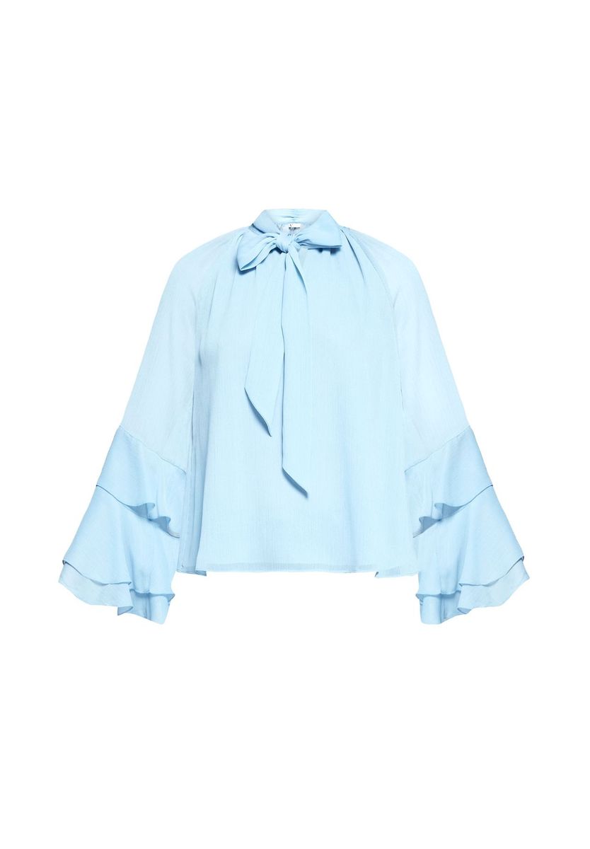 Chiffonbluse mit gestuften Volants