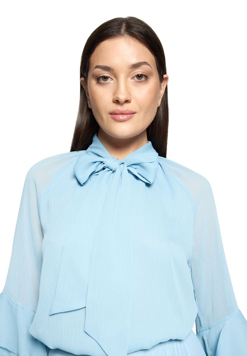 Chiffonbluse mit gestuften Volants