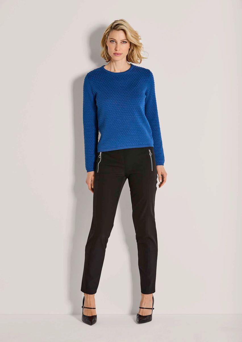 Strukturierter Boxy-Pullover aus Baumwolle
