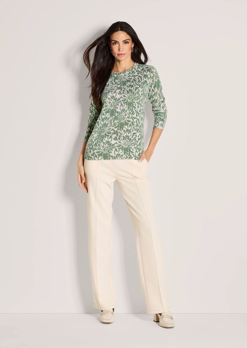Kaschmirpullover mit floralem Muster