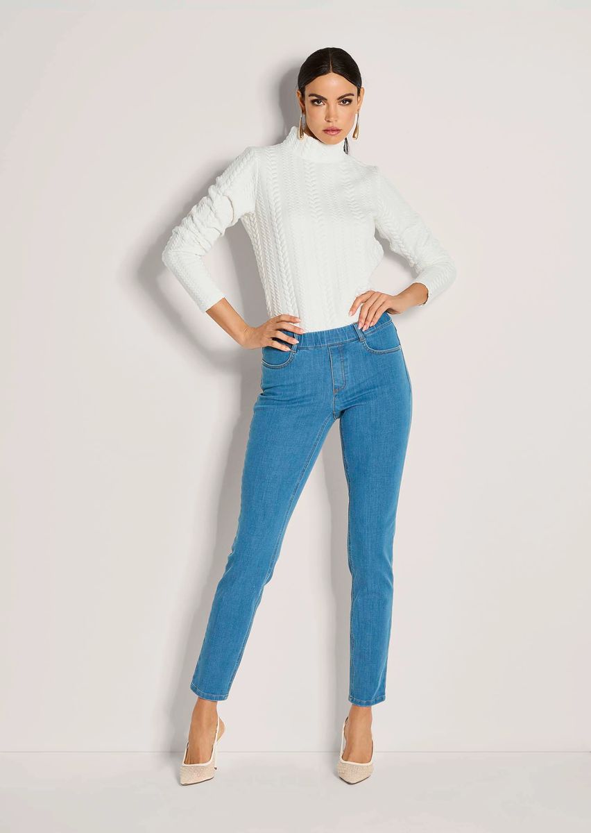 Schlanke Schlupf-Jeggings aus Denim