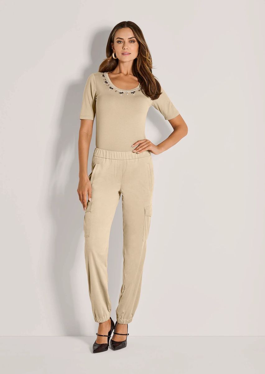 Schlupfhose aus Micro-Velours im Cargo-Look