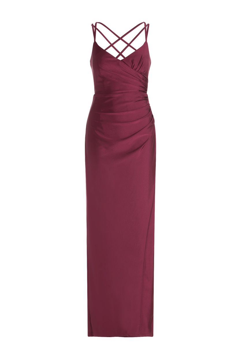 Elegantes rückenfreies Maxikleid mit Raffungen