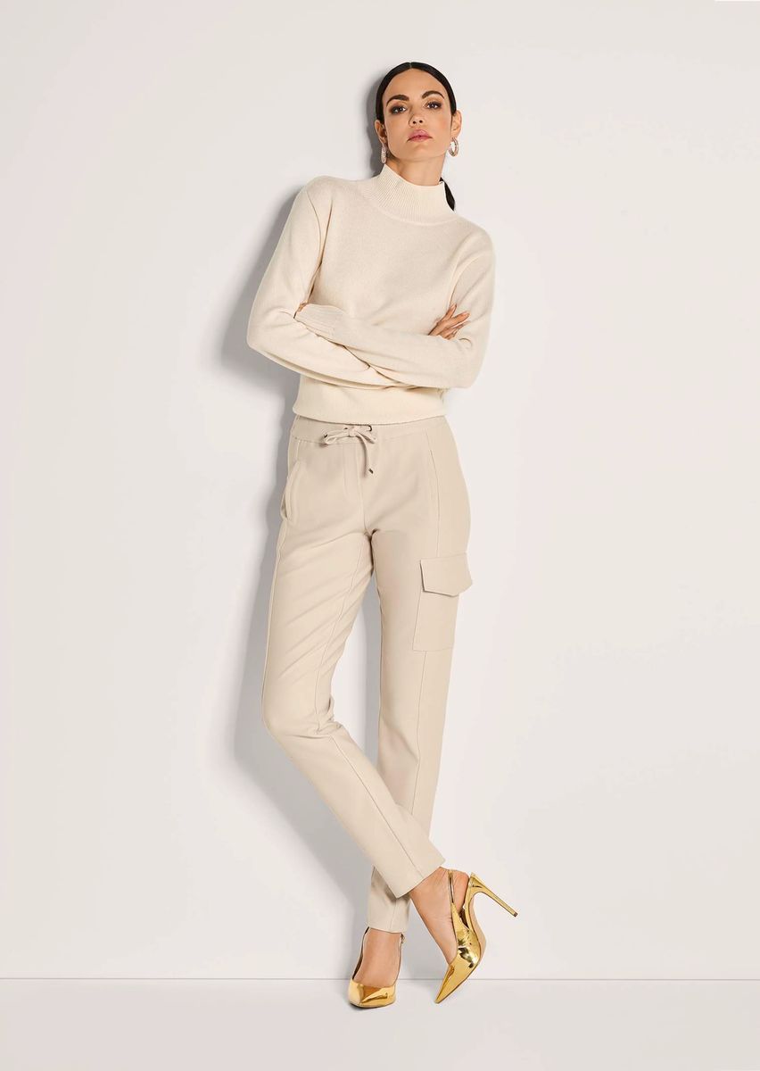 Strukturierte Jerseyhose mit Cargotasche