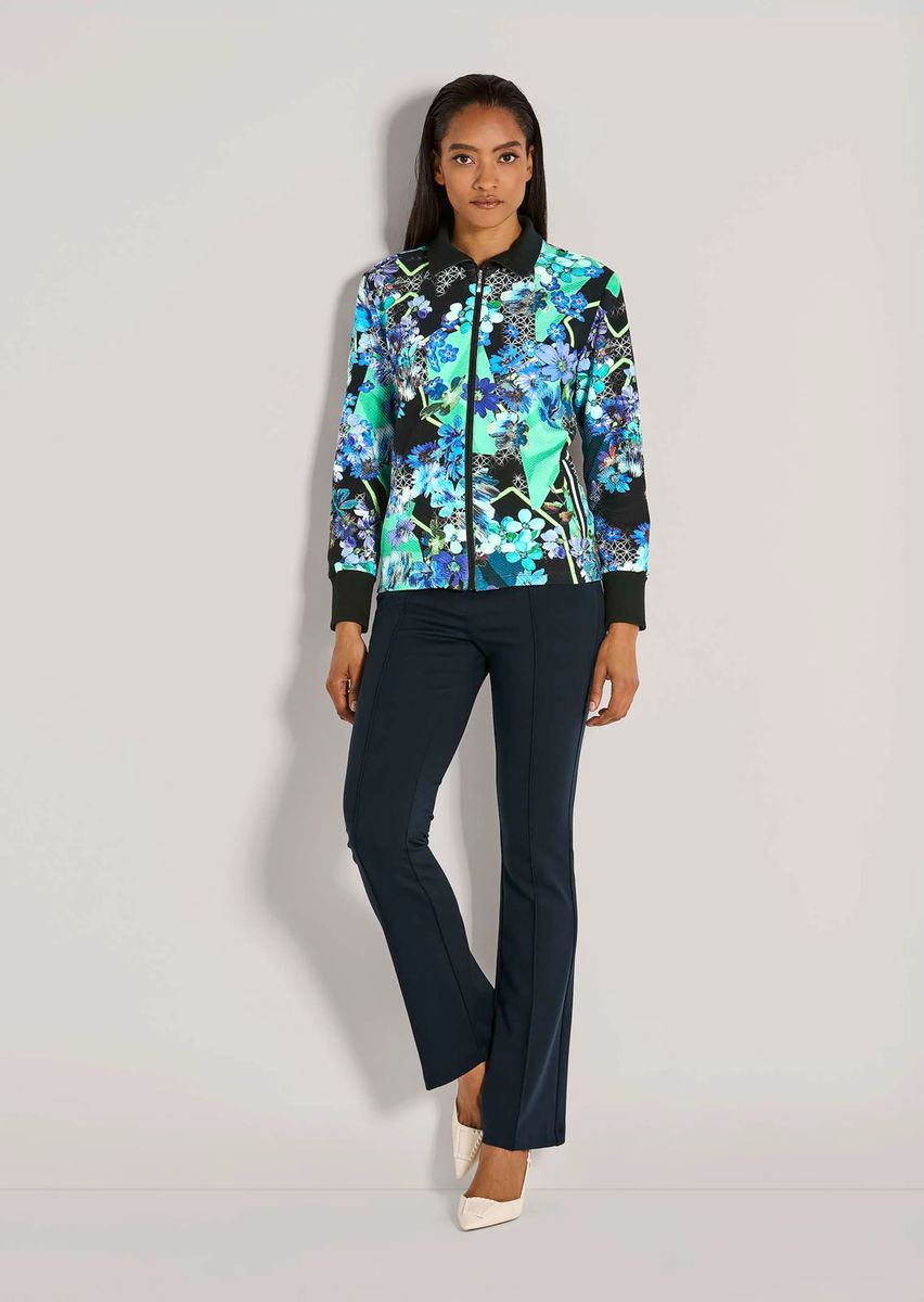 Bedruckte Sweat-Jacke mit Blumenmuster