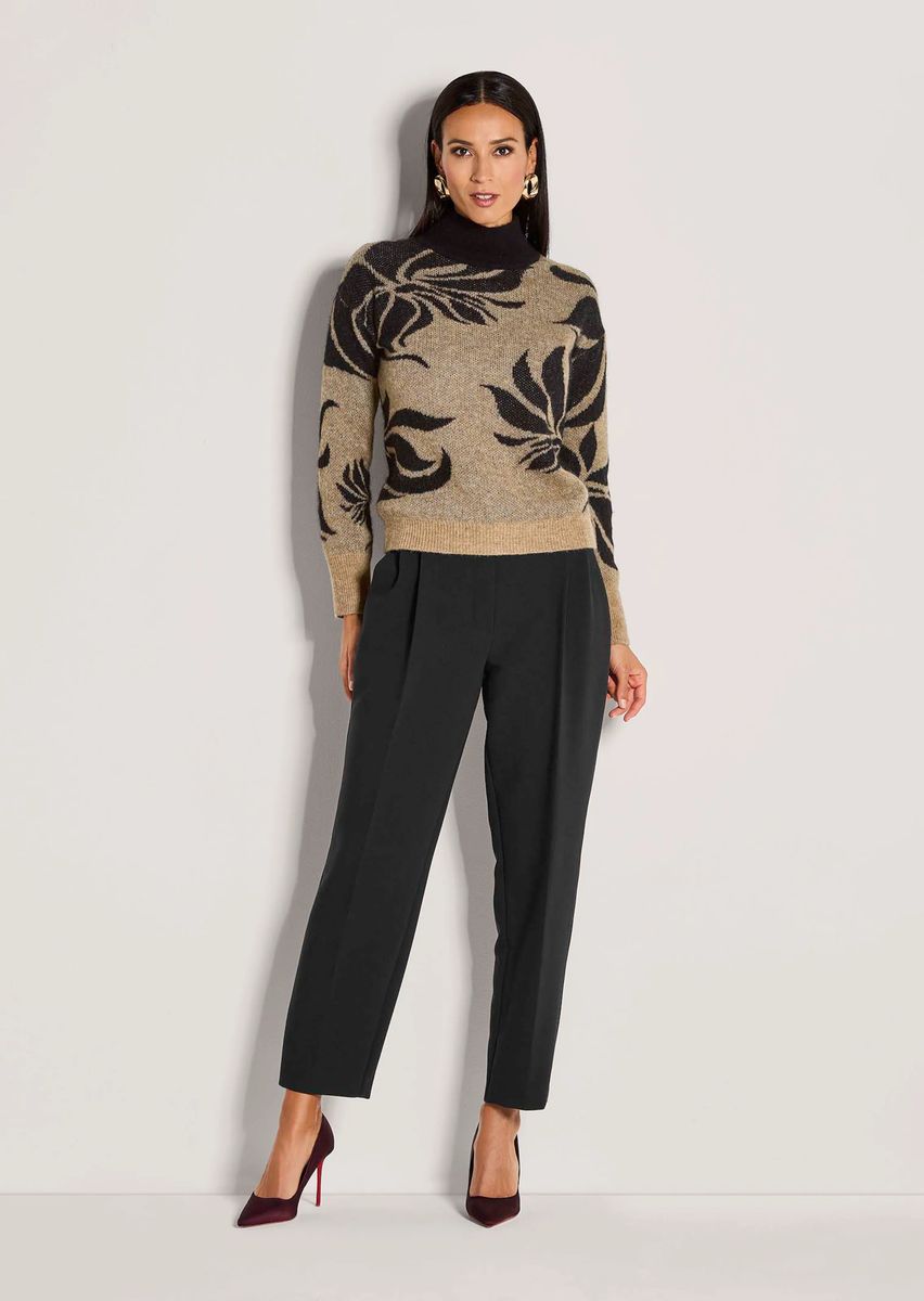 Jacquard-Pullover mit großem Blumenmuster