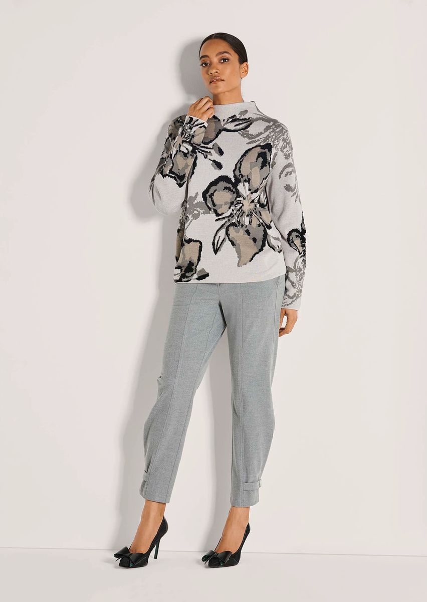 Florales Sweatshirt mit Strass-Akzenten