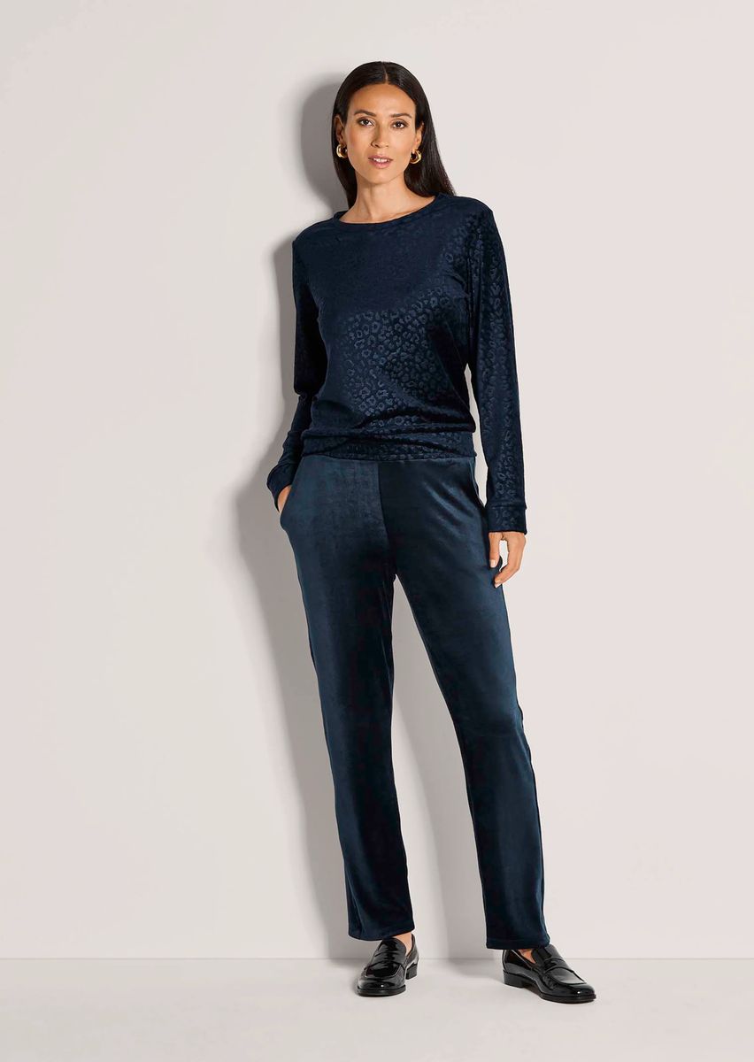 Schimmernde Nicki-Hose mit Leo-Details