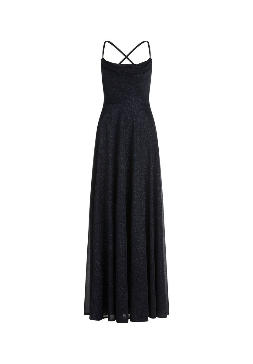 Funkelndes Maxikleid mit Wasserfallausschnitt
