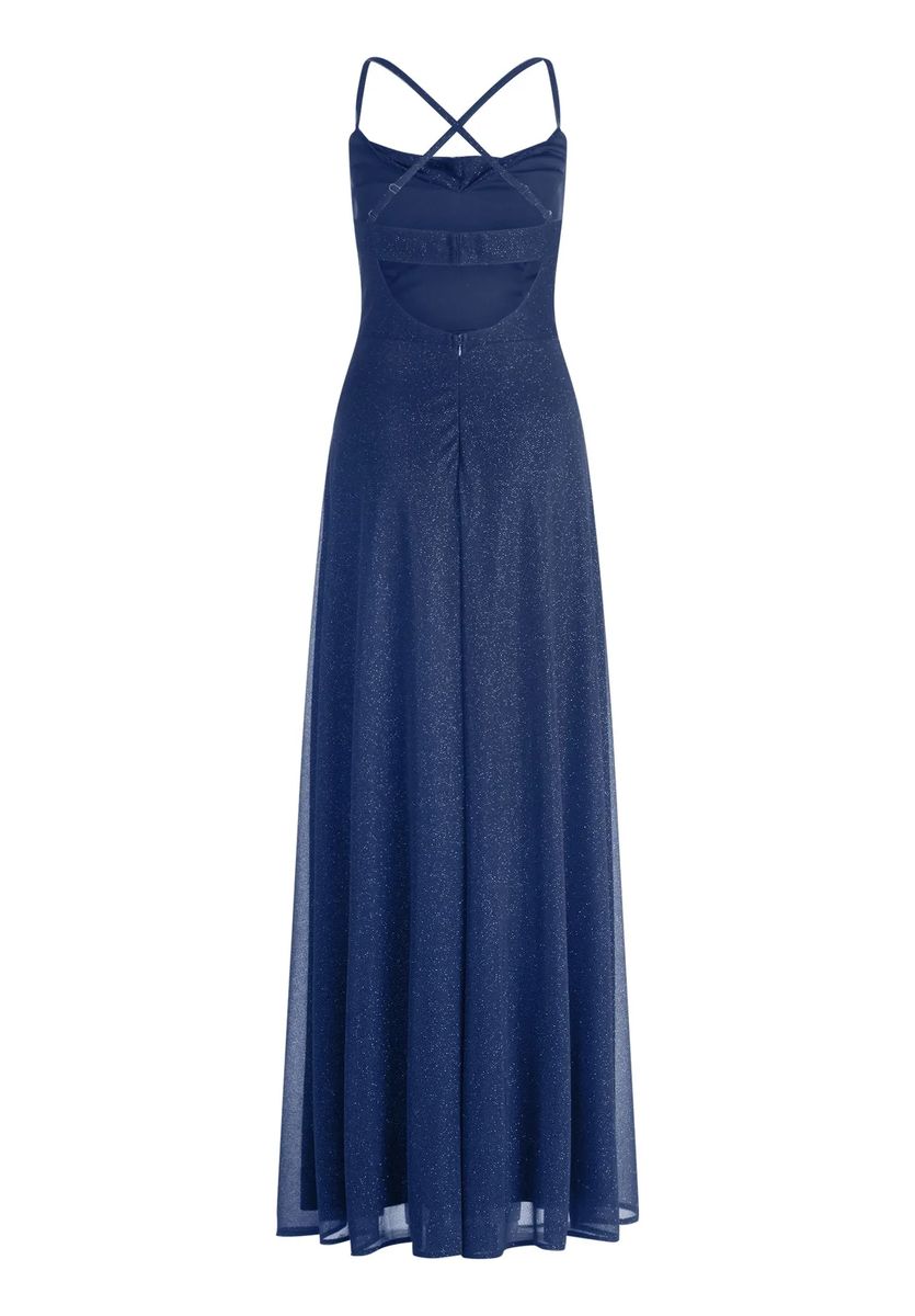 Funkelndes Maxikleid mit Wasserfallausschnitt