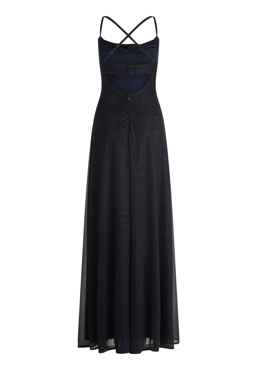 Funkelndes Maxikleid mit Wasserfallausschnitt