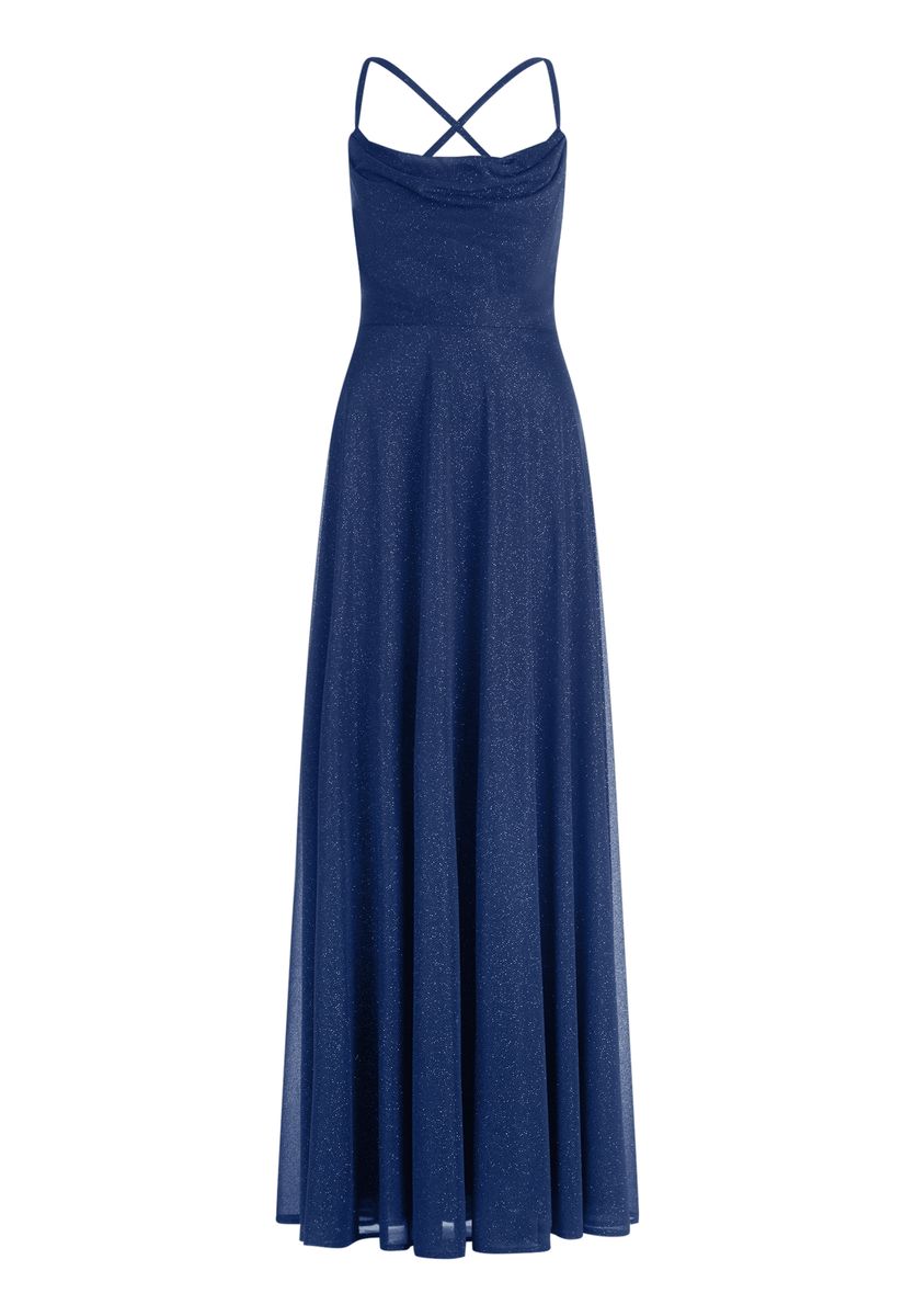 Funkelndes Maxikleid mit Wasserfallausschnitt