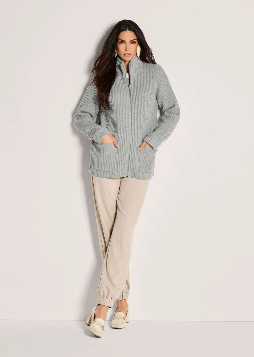 Grobstrickjacke mit Reißverschluss