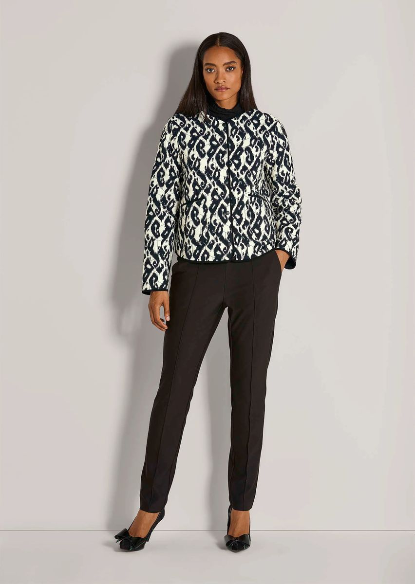 Kastige Steppjacke mit Animal-Print