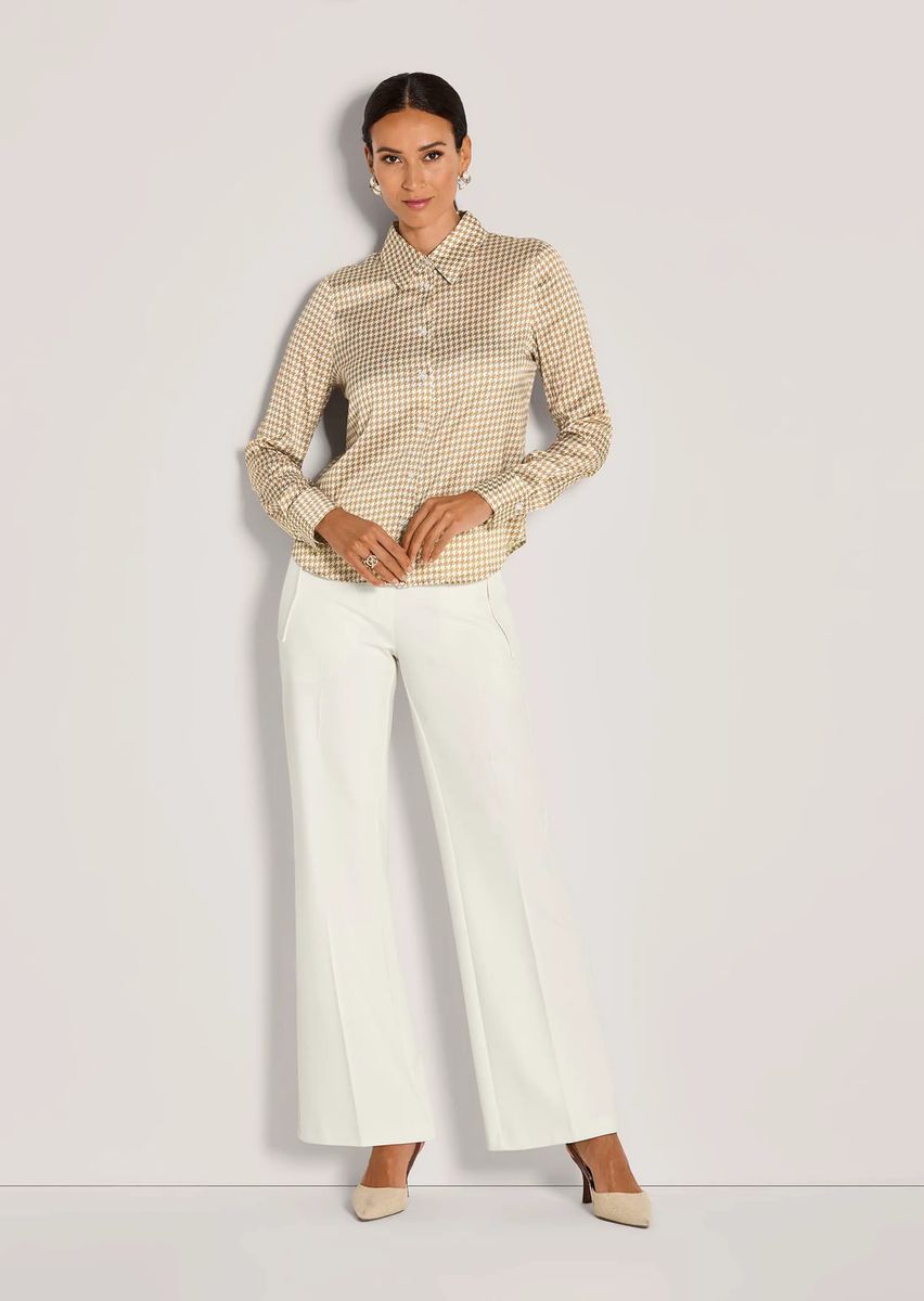 Klassische Hemdbluse mit Hahnentritt-Muster