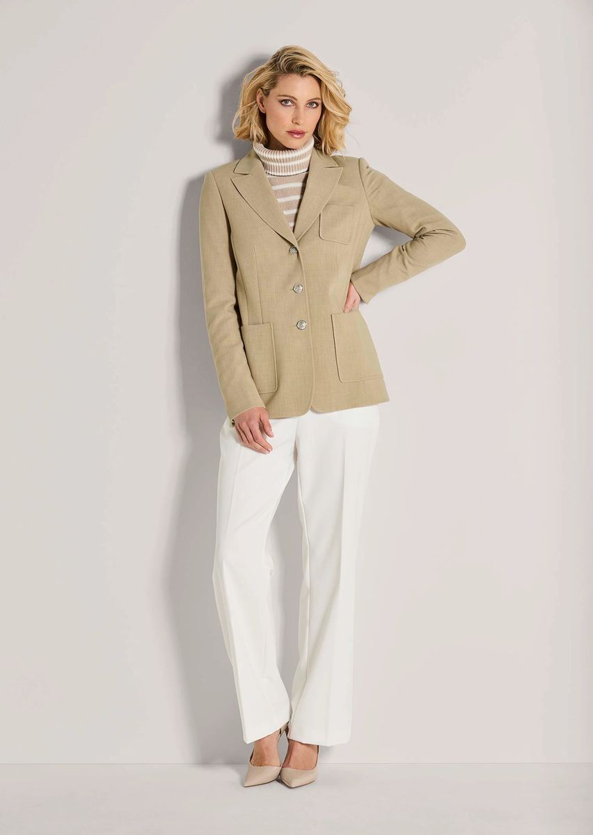 Einreihiger Longblazer in Melange-Optik