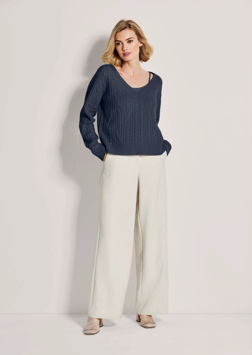 Kaschmir-Pullover mit Zopfmuster