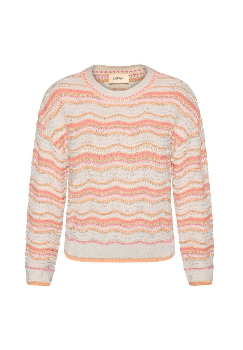 Schimmernder Ajour-Wellenmuster Pullover