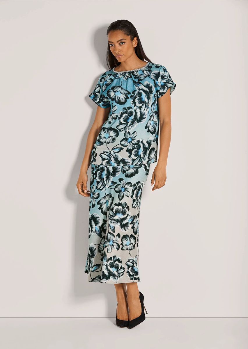Elegante Schlupfbluse mit Blumenprint