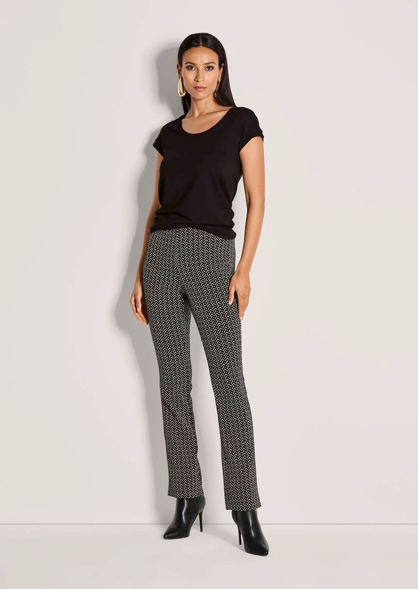 Jacquard-Hose in Bootcut-Form