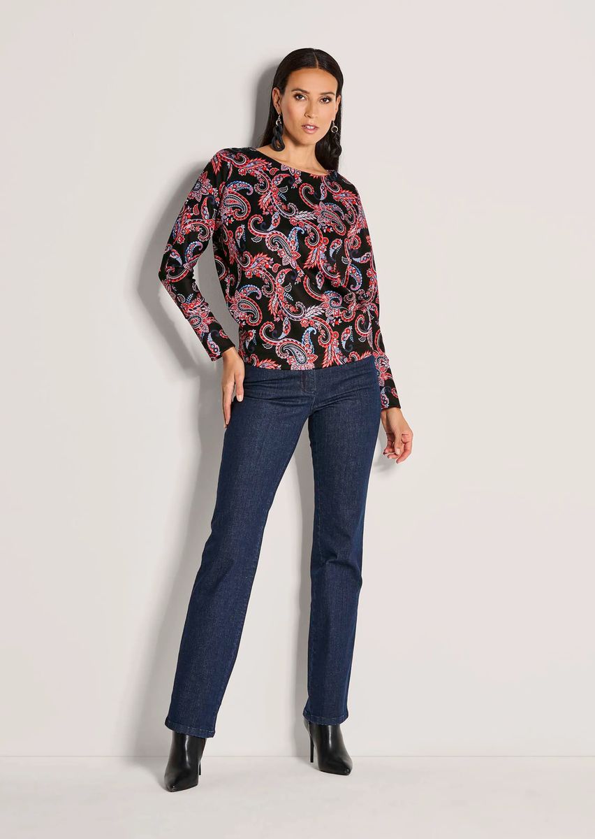 Kimono-Sweatshirt mit Paisley-Druck