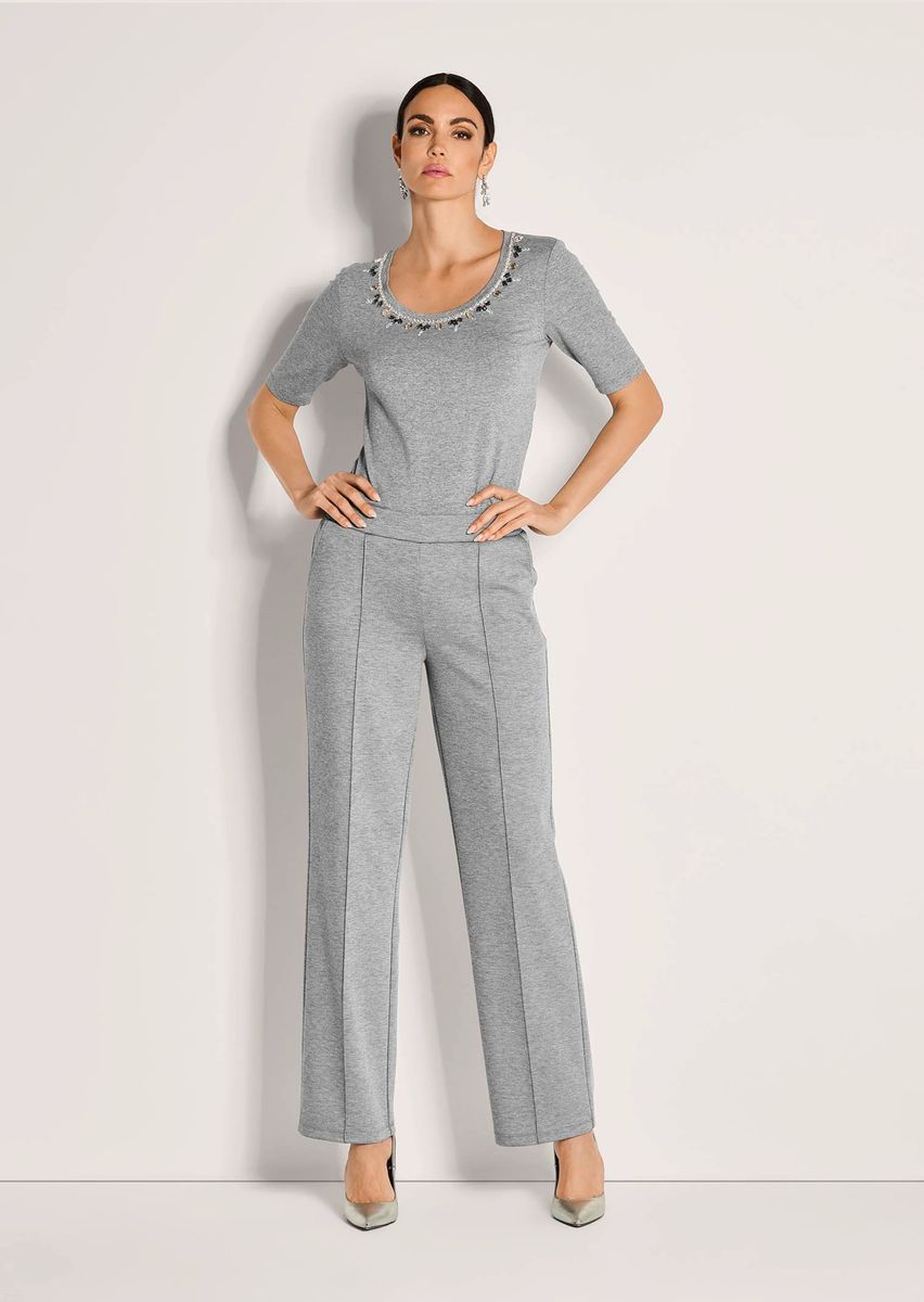 Elegante Jersey-Hose mit Längsbiesen