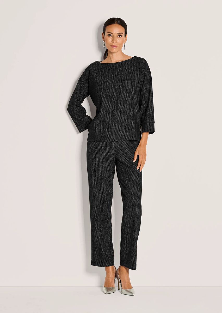 Elegantes Struktur-Sweatshirt mit Glanzeffekt