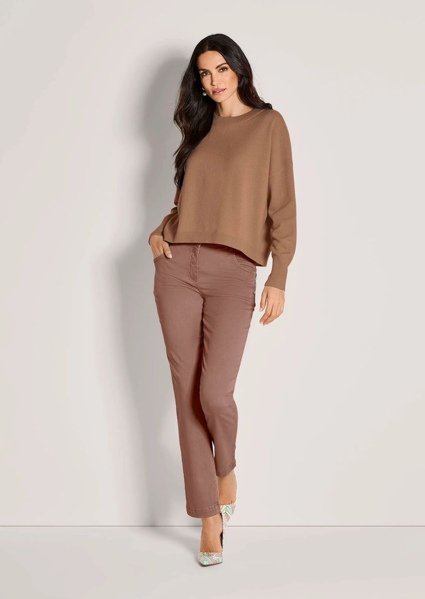Oversize-Kurzpullover mit Kaschmir