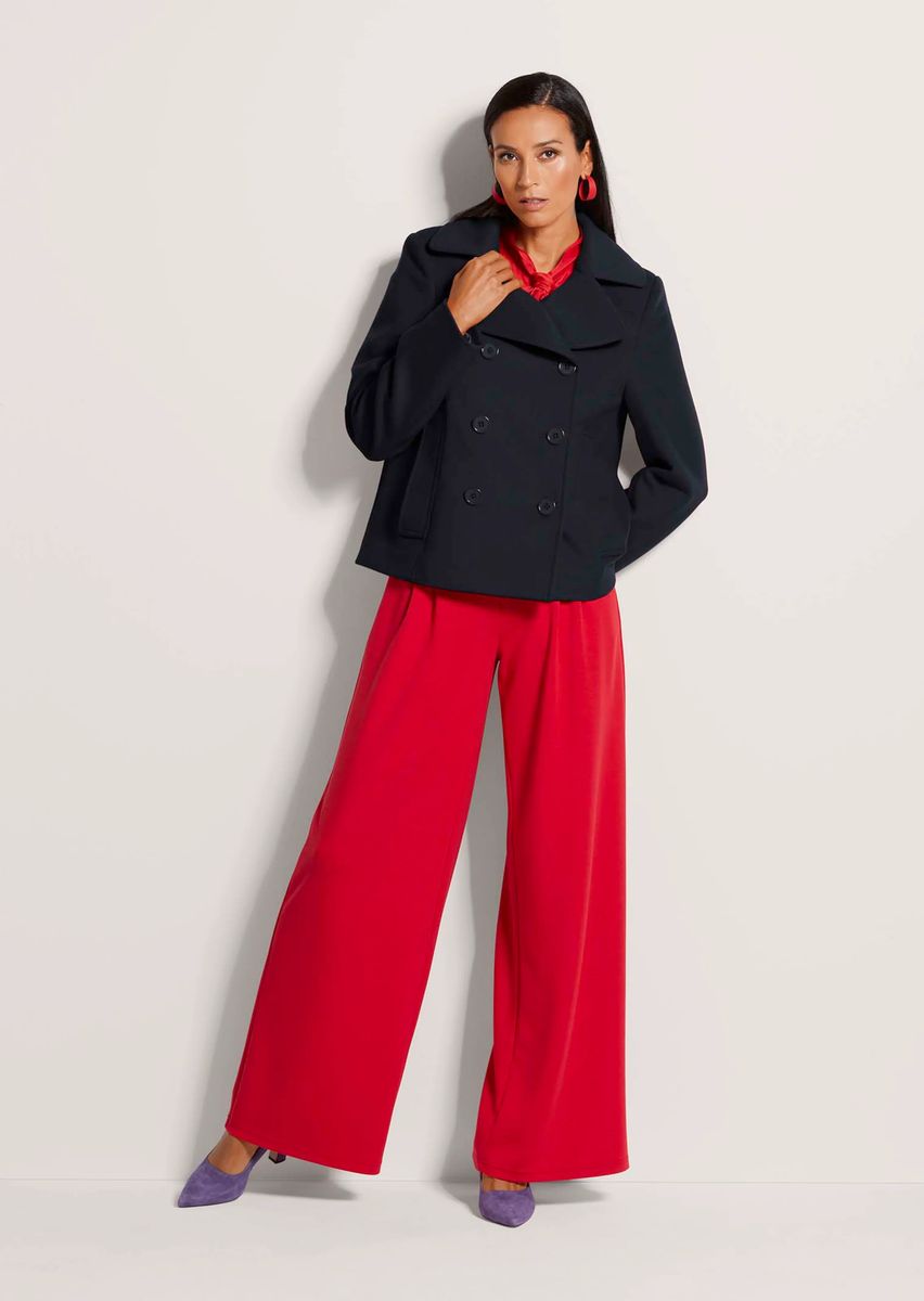 Klassische zweireihige Cabanjacke aus Wollmischung