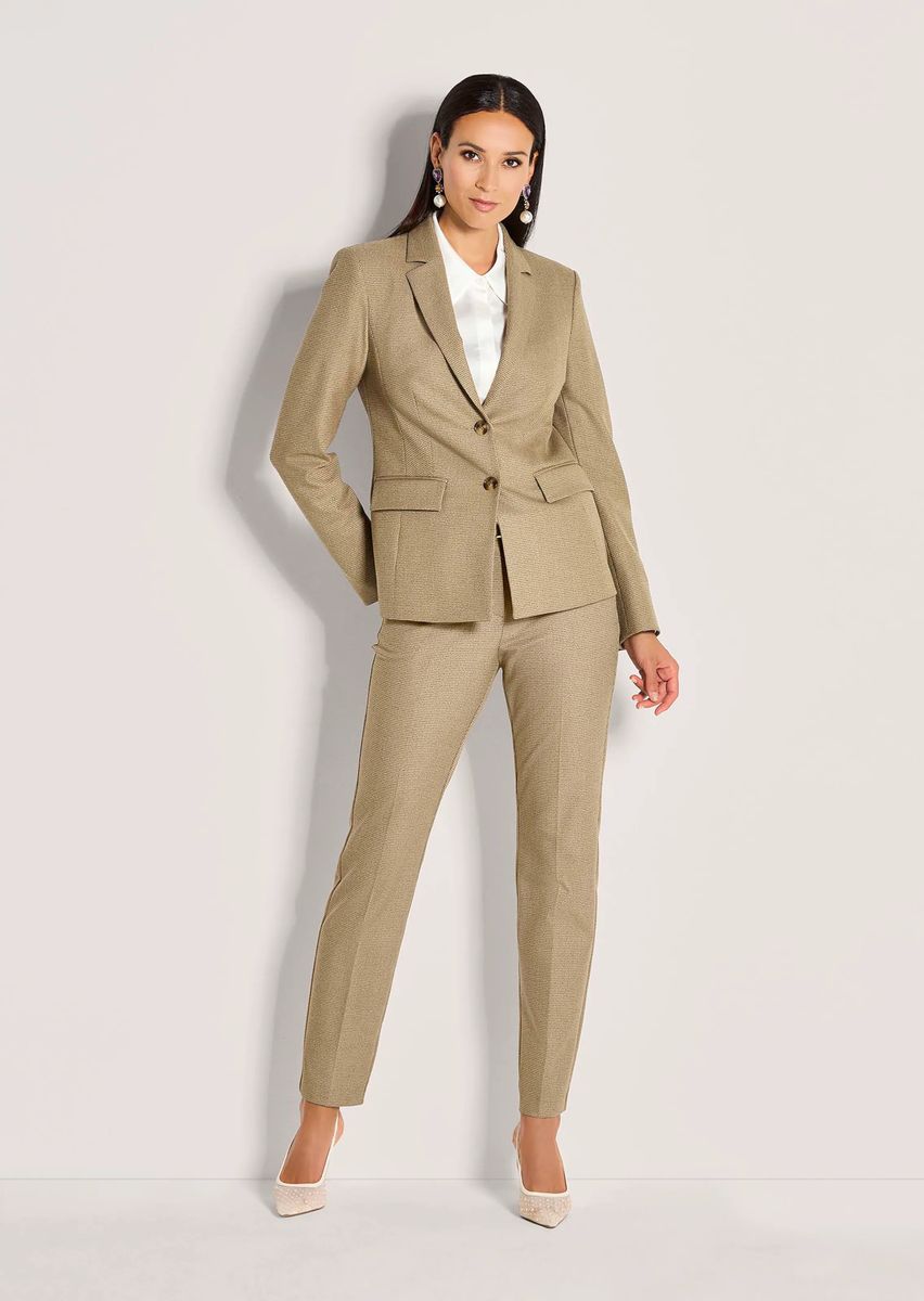 Strukturierter Einreihiger Taillierter Blazer