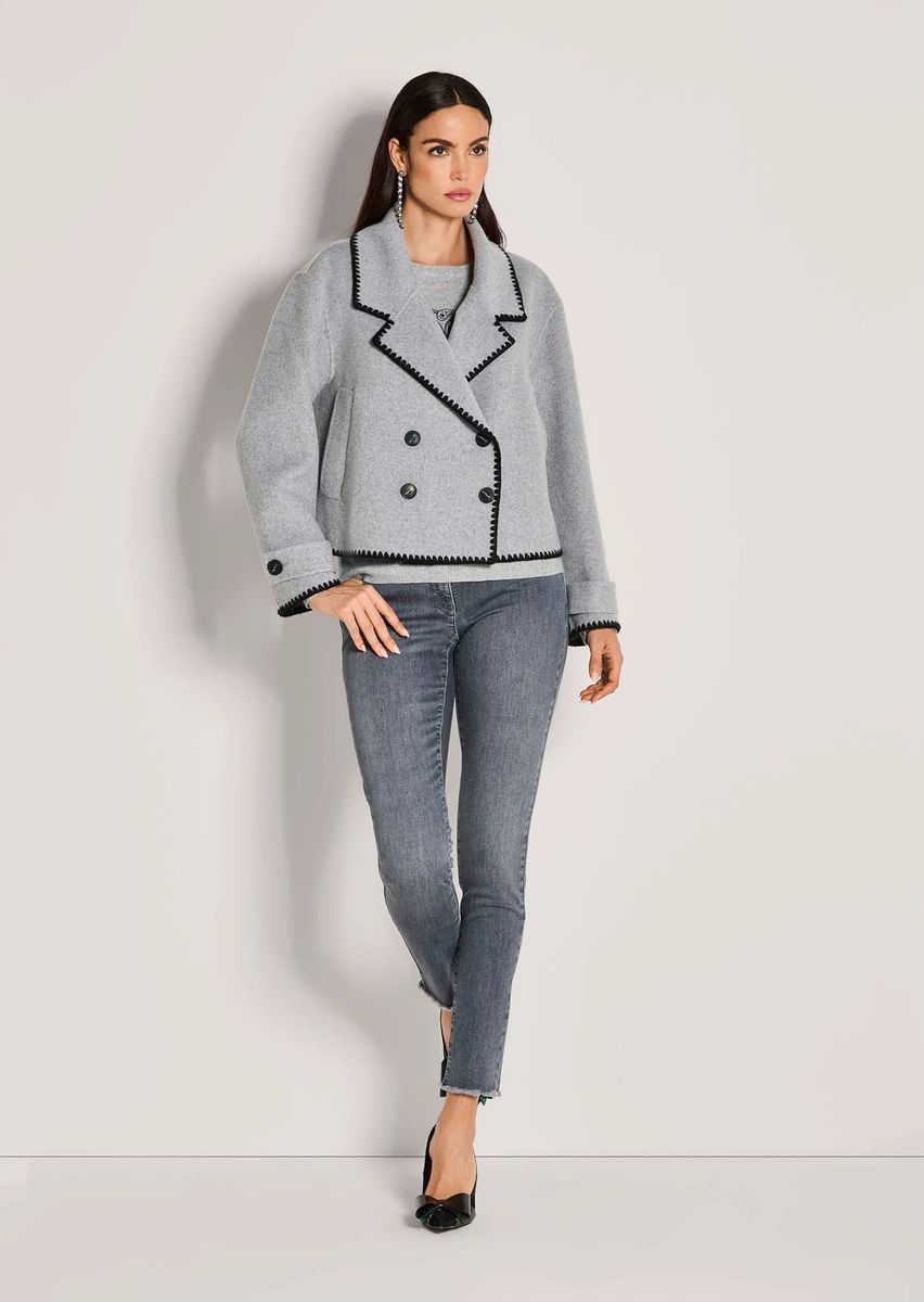 Zweireihige Kurzjacke aus Kaschmir-Mix