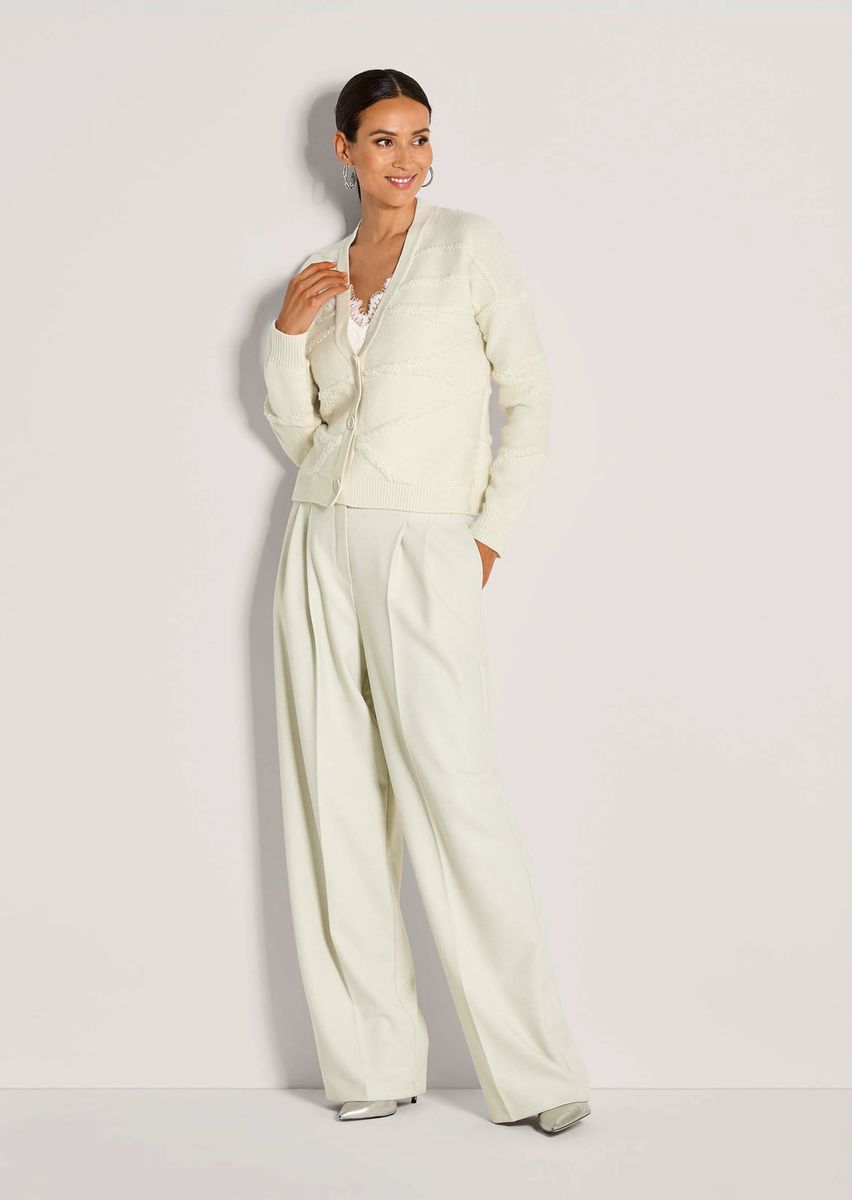 Struktur-Strickjacke aus Schurwolle