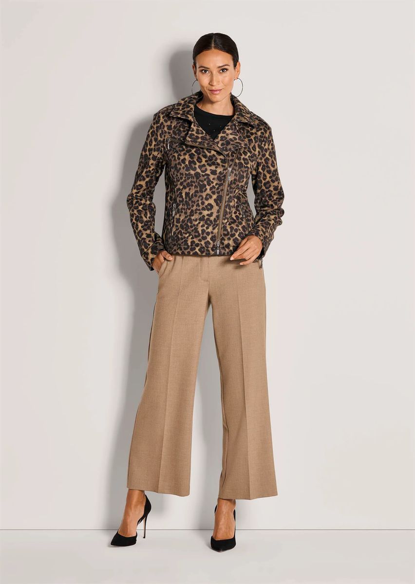 Bikerjacke im Leopardenmuster aus Scuba