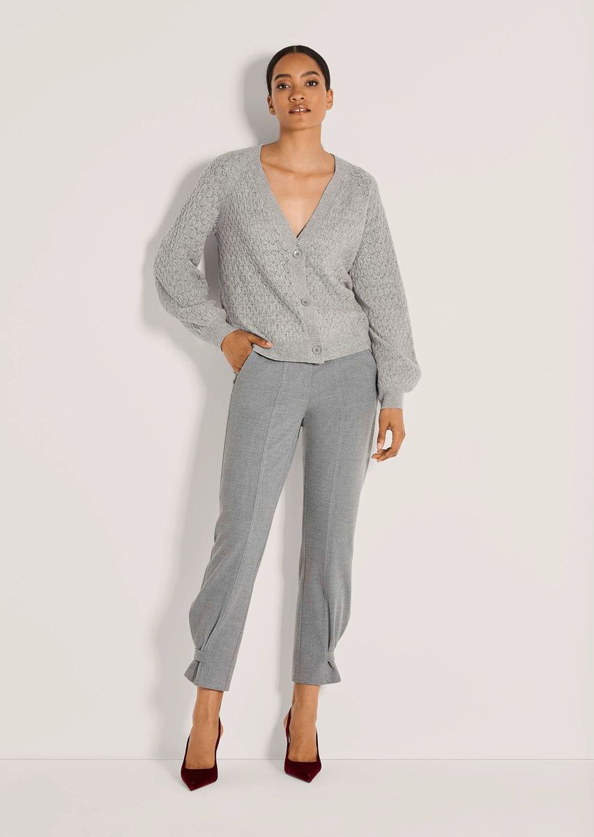 Ajour-Zopfstrickjacke mit Kaschmir-Anteil