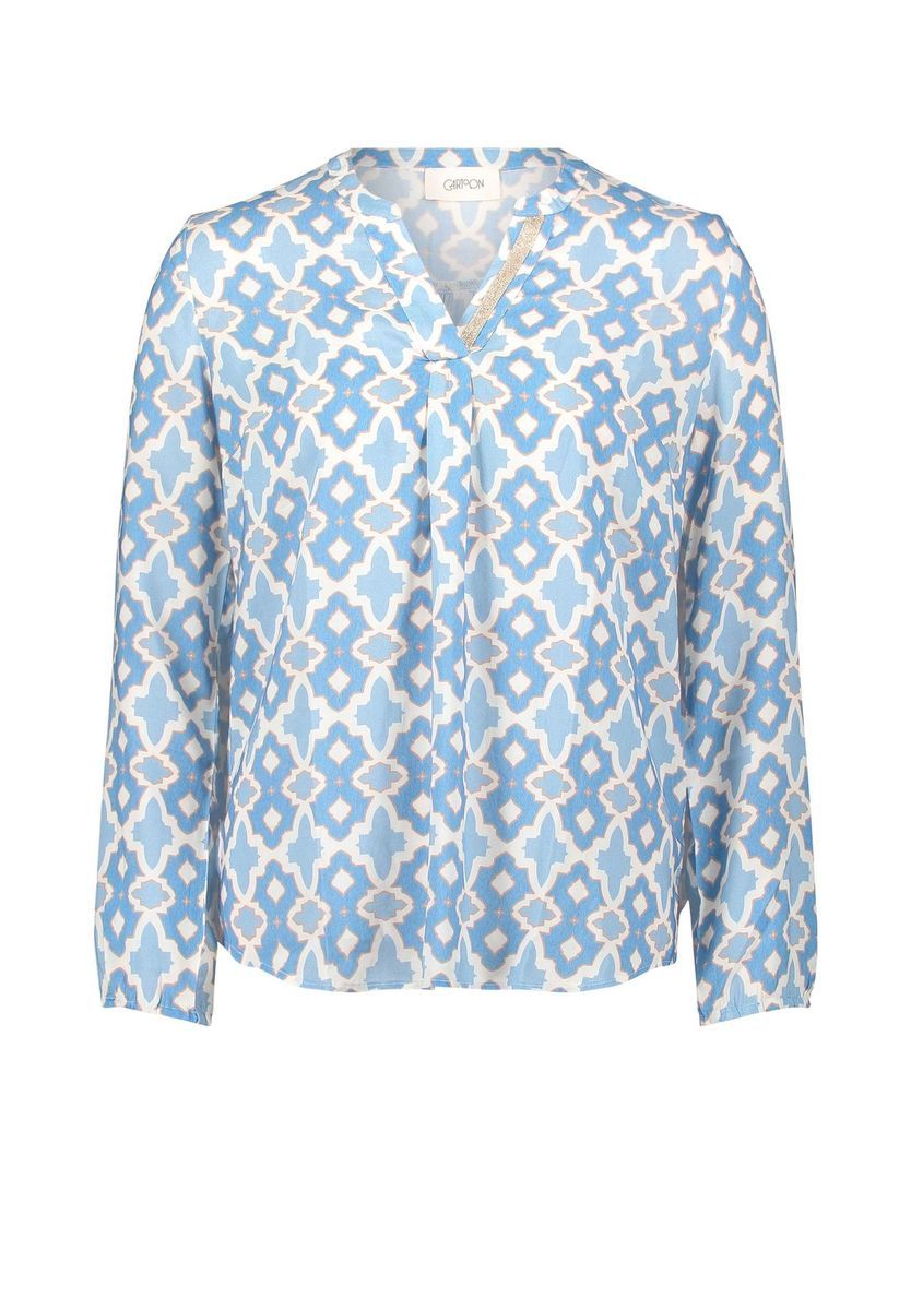 Gemusterte Bluse mit V-Ausschnitt