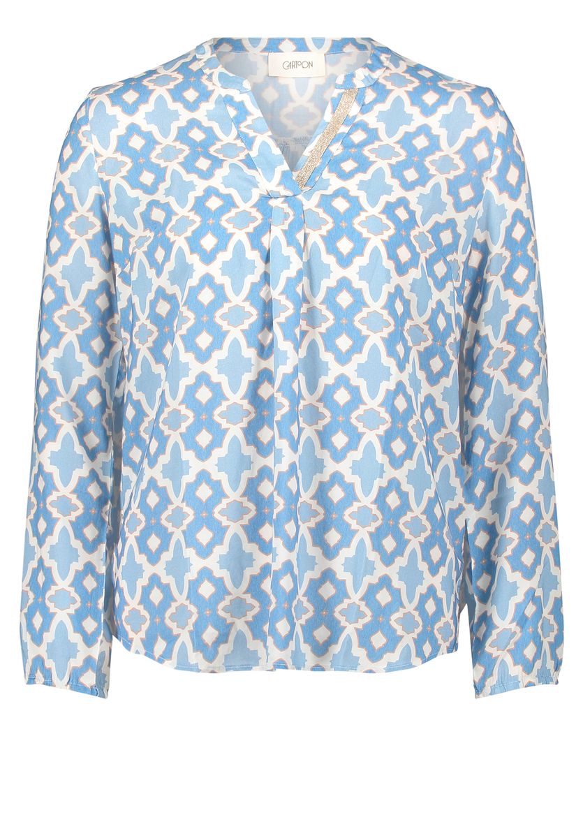 Gemusterte Bluse mit V-Ausschnitt