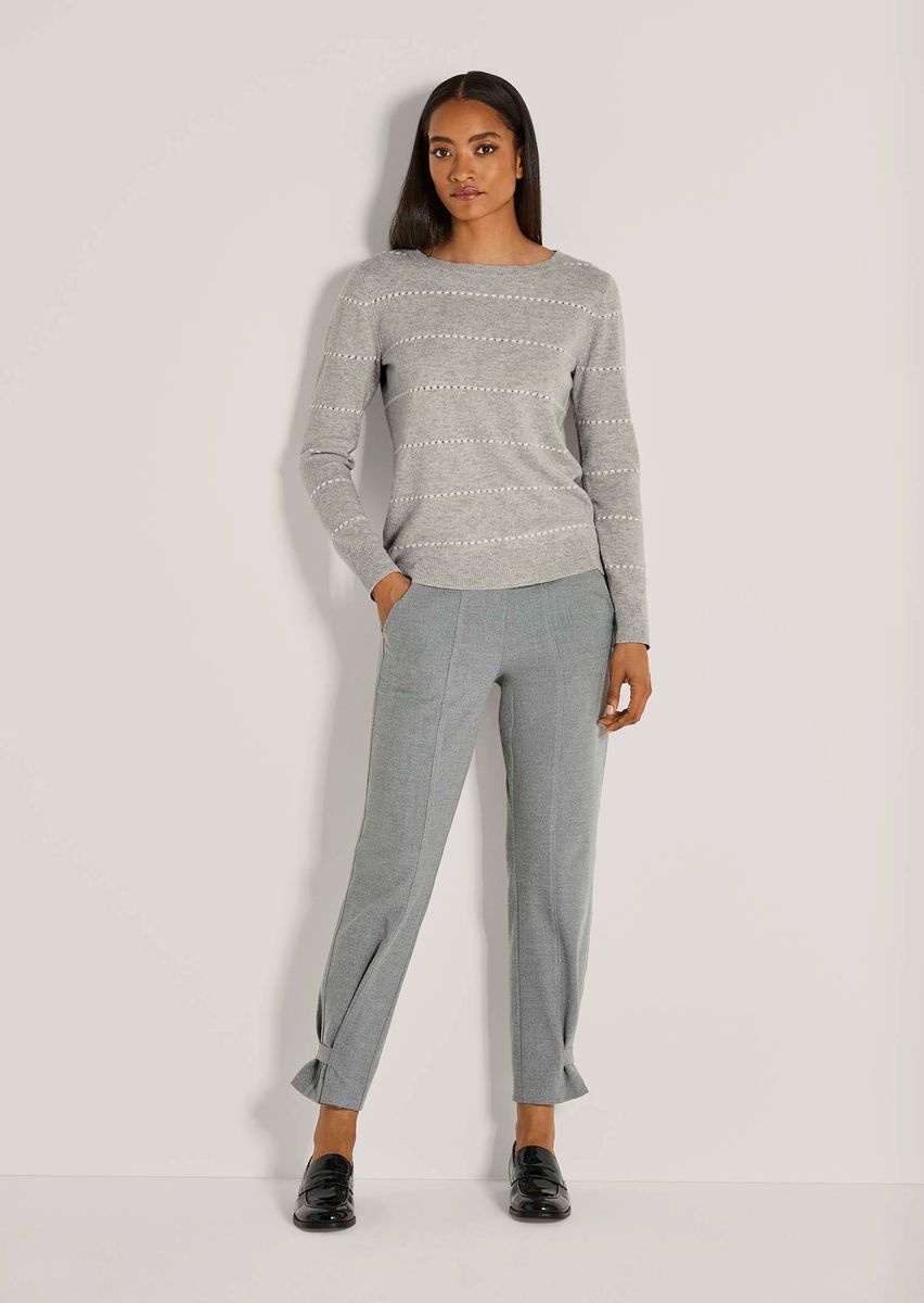 Weicher Wollmisch-Pullover mit Ajour-Muster