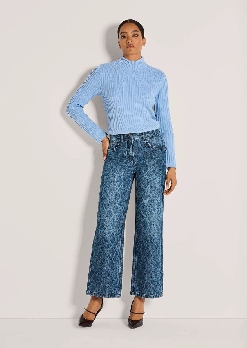 Weite Jeans mit Ornament-Print