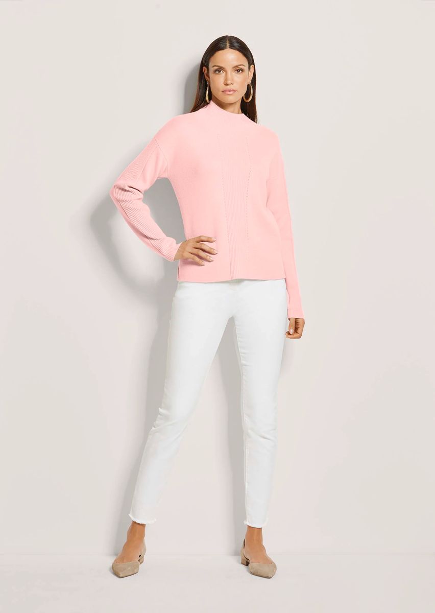 Kaschmir-Mix Pullover mit Stehkragen