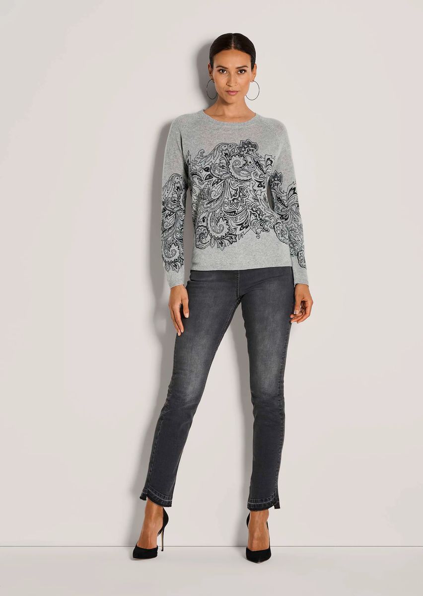 Kaschmirpullover mit Paisley-Druck