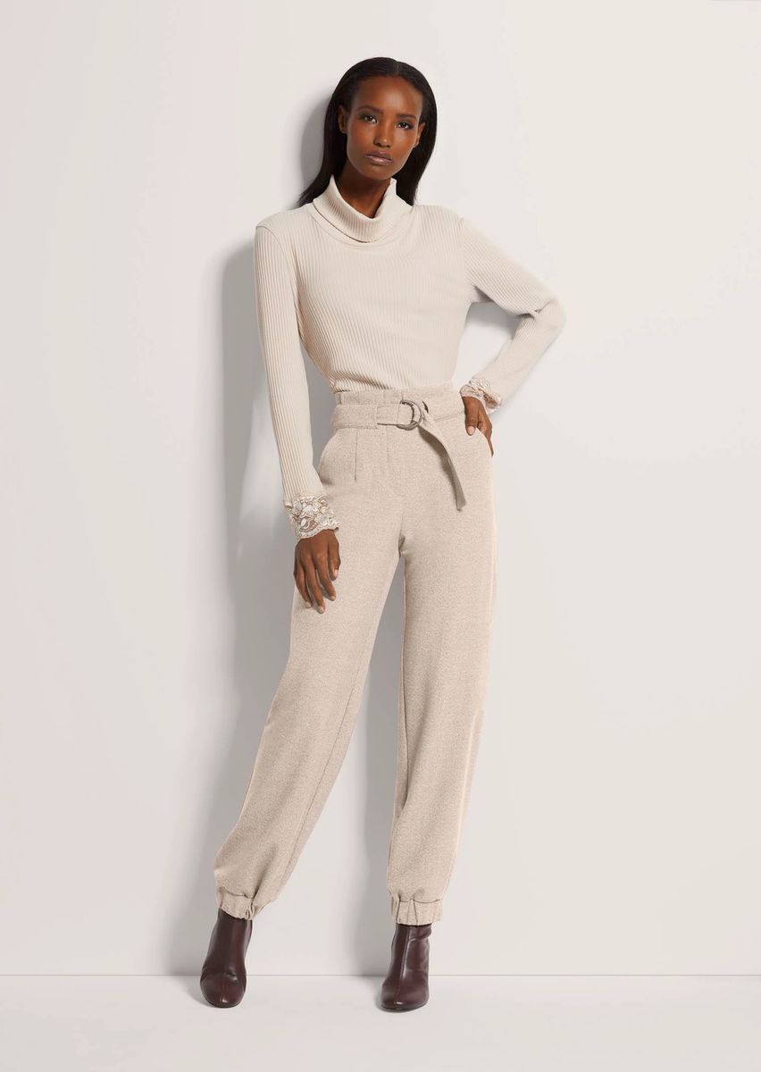 High-Waist Jogginghose mit Gürtel