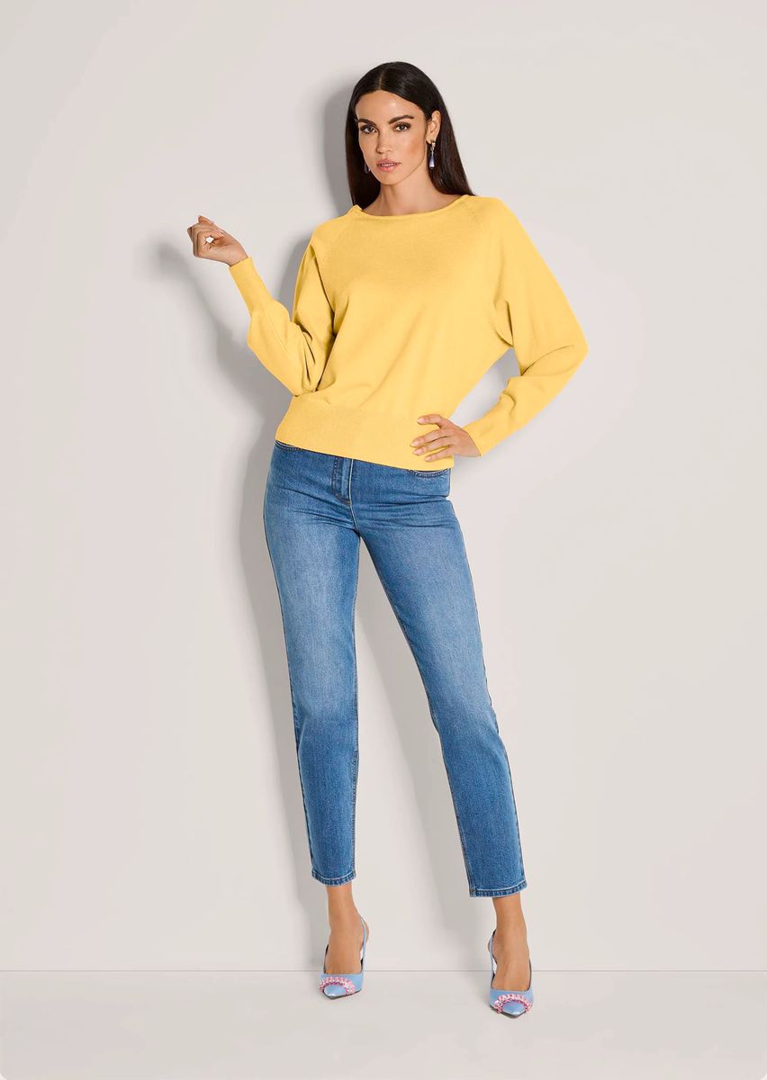 Feinstrick-Pullover mit Fledermausärmeln