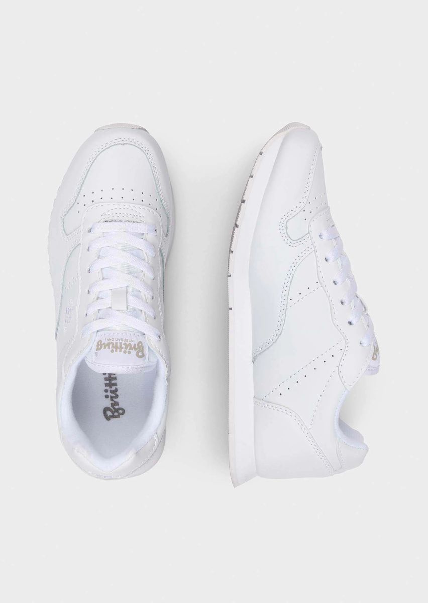 Klassische weiße Leder-Sneaker