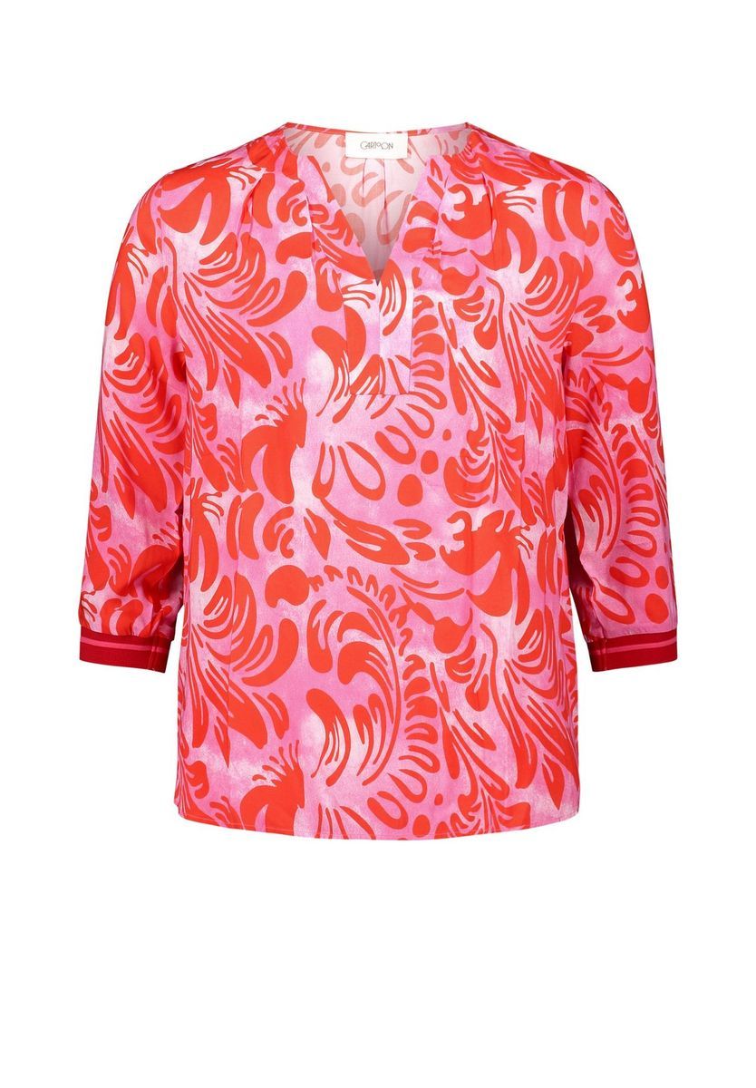 Bluse mit V-Ausschnitt und Blumenmuster
