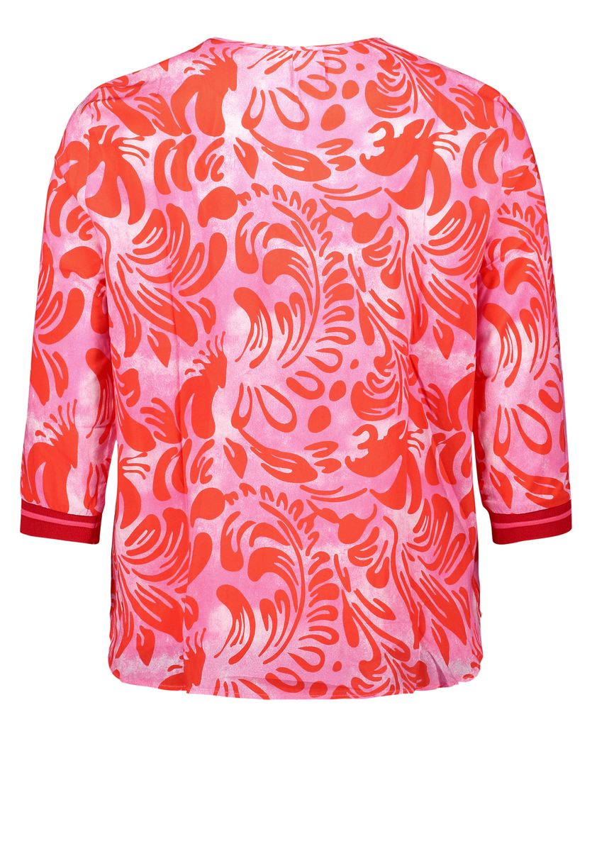 Bluse mit V-Ausschnitt und Blumenmuster